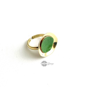 Kalimutu - tűzzománc gyűrű - mohazöld - ékszer - gyűrű - statement gyűrű - Meska.hu