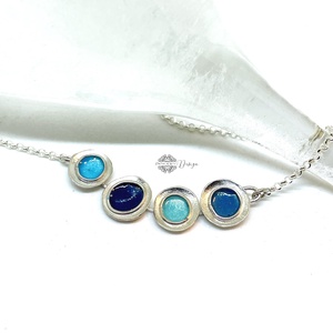 Gaudi - ezüst nyaklánc tűzzománccal - türkizkék  - Meska.hu