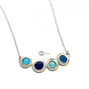 Gaudi - ezüst nyaklánc tűzzománccal - türkizkék  - ékszer - nyaklánc - medálos nyaklánc - Meska.hu