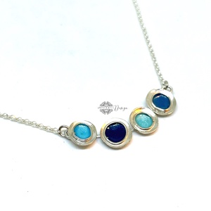 Gaudi - ezüst nyaklánc tűzzománccal - türkizkék  - ékszer - nyaklánc - medálos nyaklánc - Meska.hu