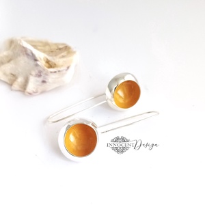 Csészegomba fülbevaló - napsárga - ezüstözött rézékszer - ékszer - fülbevaló - lógó fülbevaló - Meska.hu