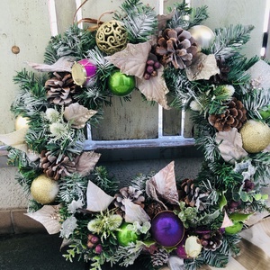 50cm-es karácsonyi ajtódísz dekoráció, Karácsony, Adventi díszek, Adventi ajtódísz, , MESKA