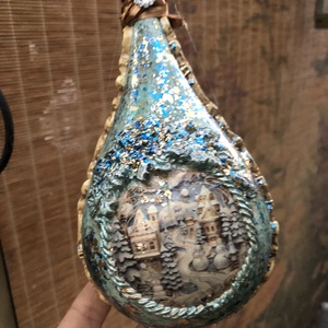 csepp forma karácsonyfadísz angyalkás - karácsony - karácsonyi lakásdekoráció - karácsonyfadíszek - Meska.hu