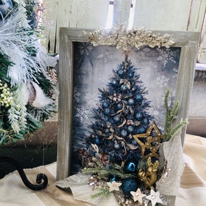 karácsonyi kép dekoráció, Karácsony, Karácsonyi lakásdekoráció, Karácsonyi lakásdíszek, Decoupage, transzfer és szalvétatechnika, MESKA