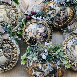 egérkés karácsonyfadísz - karácsony - karácsonyi lakásdekoráció - karácsonyfadíszek - Meska.hu