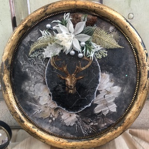 szarvasos karácsonyi dekoráció kép, Karácsony, Karácsonyi lakásdekoráció, Karácsonyi lakásdíszek, Decoupage, transzfer és szalvétatechnika, MESKA