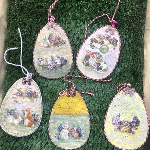 tojásfa díszek 5db , Ünnepi díszek, dekorációk, Húsvéti díszek és dekorációk, Húsvéti tojásfadíszek, , MESKA