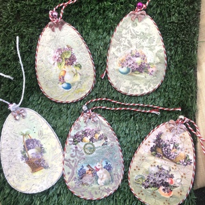 tojásfa díszek 5db  - ünnepi díszek, dekorációk - húsvéti díszek és dekorációk - húsvéti tojásfadíszek - Meska.hu