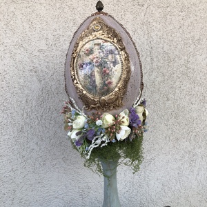 húsvéti tojás, Ünnepi díszek, dekorációk, Húsvéti díszek és dekorációk, Húsvéti virágos díszek, Decoupage, transzfer és szalvétatechnika, MESKA