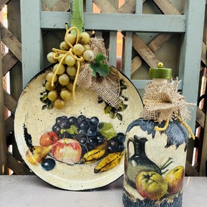 konyhai dekoráció, Otthon & Életmód, Konyhafelszerelés, tálalás, Konyhai dekoráció, Konyhai dísz, Decoupage, transzfer és szalvétatechnika, Festett tárgyak, MESKA