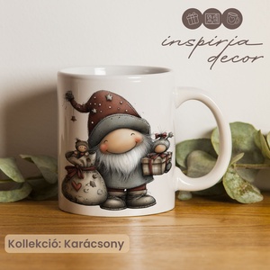 Hóbortos karácsony egyedi kerámia bögre cuki karácsonyi mintákkal - Meska.hu