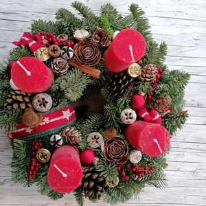 Adventi koszorú Nobilis rusztikus gyertyával - karácsony - adventi díszek - adventi koszorú - Meska.hu