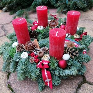 Adventi koszorú Nobilis rusztikus gyertyával - karácsony - adventi díszek - adventi koszorú - Meska.hu