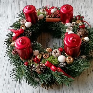 Adventi koszorú Műfenyővel - karácsony - adventi díszek - adventi koszorú - Meska.hu Adventi koszorú Műfenyővel - karácsony - adventi díszek - adventi koszorú - Meska.hu