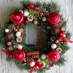 Adventi koszorú Műfenyővel - karácsony - adventi díszek - adventi koszorú - Meska.hu Adventi koszorú Műfenyővel - karácsony - adventi díszek - adventi koszorú - Meska.hu