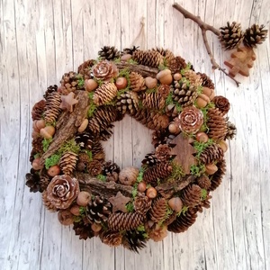 Erdei séta koszorú 33 cm Őszi-Téli - Meska.hu