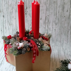 Adventi Asztaldísz csillag alakú dobozban - Meska.hu