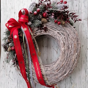 Deres Karácsony Nagy méretű koszorú 40x45 cm, Karácsony, Adventi díszek, Adventi gyertyadíszek és koszorúdíszek, Virágkötés, MESKA