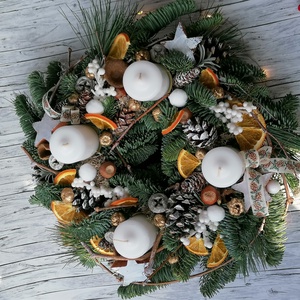 ADVENTI KOSZORÚ Nobilis Narancs  - karácsony - adventi díszek - adventi koszorú - Meska.hu