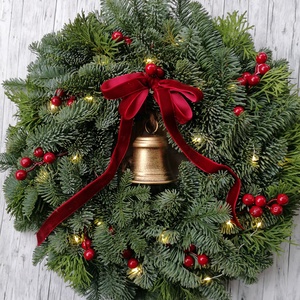 Nobilis karácsonyi téli kopogtató koszorú  - Meska.hu