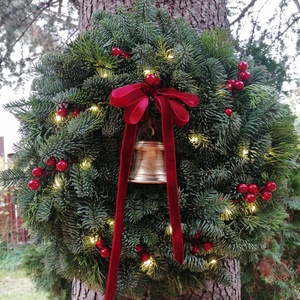Nobilis karácsonyi téli kopogtató koszorú  - karácsony - adventi díszek - adventi koszorú - Meska.hu