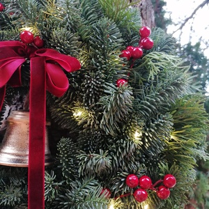 Nobilis karácsonyi téli kopogtató koszorú  - karácsony - adventi díszek - adventi koszorú - Meska.hu