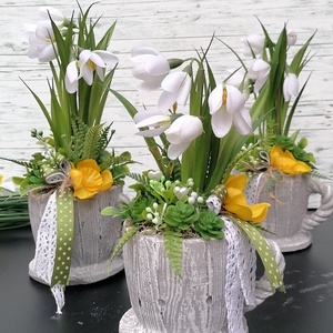 Tavaszi Hóvirágos asztaldísz  - otthon & életmód - dekoráció - asztal és polc dekoráció - asztaldísz - Meska.hu