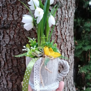 Tavaszi Hóvirágos asztaldísz  - otthon & életmód - dekoráció - asztal és polc dekoráció - asztaldísz - Meska.hu