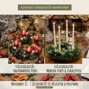 Adventi koszorú készítő workshop-virágkötővel Nov.21 - Meska.hu