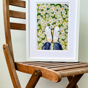 Százszorszépek print  - művészet - grafika & illusztráció - művészi nyomat - Meska.hu