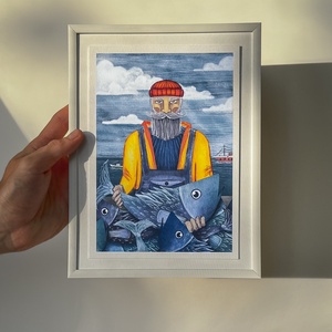 A halász print - művészet - grafika & illusztráció - művészi nyomat - Meska.hu