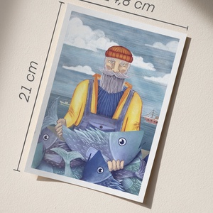A halász print - művészet - grafika & illusztráció - művészi nyomat - Meska.hu