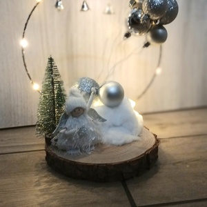 Angyalkás ezüst-fehér lakásdekoráció - Meska.hu