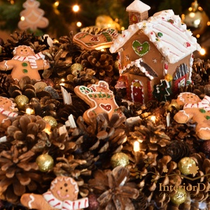 Óriás illatos mézeskalács koszorú világítással - karácsony - adventi díszek - adventi asztaldísz - Meska.hu