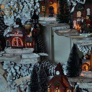 HATALMAS Világító téli város kopogtató - karácsony - adventi díszek - adventi ajtódísz - Meska.hu