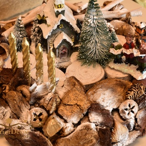 Adventi koszorú templommal és kórussal - karácsony - adventi díszek - adventi koszorú - Meska.hu