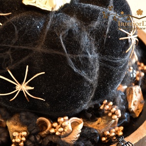 Arany-fekete halloweeni tál - otthon & életmód - dekoráció - asztal és polc dekoráció - asztaldísz - Meska.hu