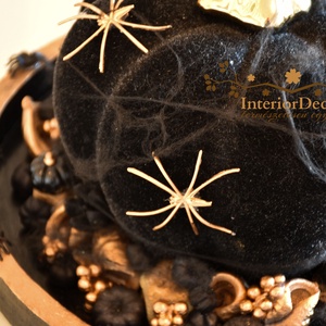 Arany-fekete halloweeni tál - otthon & életmód - dekoráció - asztal és polc dekoráció - asztaldísz - Meska.hu