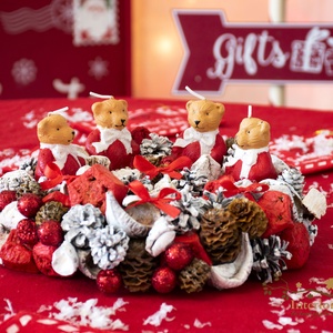 Kisméretű adventi koszorú macigyertyákkal, Karácsony, Adventi díszek, Adventi koszorú, Virágkötés, MESKA