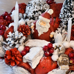 Mini télapós adventi koszorú - karácsony - adventi díszek - adventi koszorú - Meska.hu