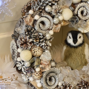 Kis pingvines kopogtató - otthon & életmód - dekoráció - ajtó- és ablak dekoráció - ajtódísz & kopogtató - Meska.hu