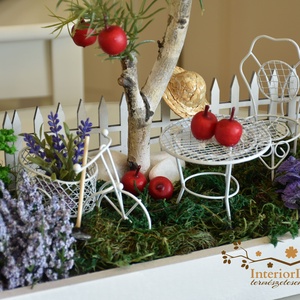 Kerti idill asztali dísz - otthon & életmód - virágdekoráció - virágdíszek - asztali virágdísz - Meska.hu