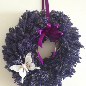 HATALMAS, friss tihanyi levendulából kötött koszorú (kb. 40 cm) - Meska.hu