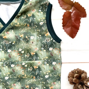 Bebújós gyermek mellény 80-86 - virágos - ruha & divat - gyerekruha - gyerek mellény - Meska.hu