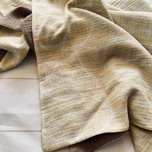 Duplagéz babatakaró - sárga leveles - barna - otthon & életmód - babaszoba, gyerekszoba - babatakaró, gyerek pléd - Meska.hu