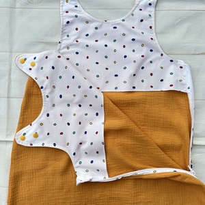 Duplagéz tipegős hálózsák  (92-98), mustár - ruha & divat - babaruha & gyerekruha - tipegőhálózsák - Meska.hu