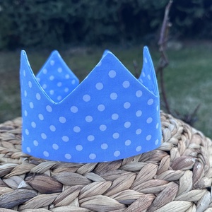 Textil korona - kék pöttyös - játék & sport - szerepjáték - Meska.hu