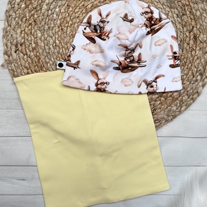 Gyermek sapka, csősál csomag - nyuszis repülős - Meska.hu