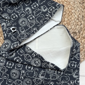 Gyermek sapka, csősál csomag - sötétkék alapon állatkás, Ruha & Divat, Sál, Sapka, Kendő, Sapka & Sál szett, Varrás, MESKA