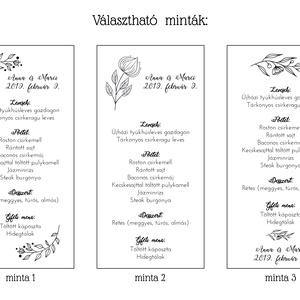 Kraft papírból készült egylapos menülap/menükártya - esküvő - meghívó & kártya - menü - Meska.hu